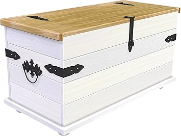 Truhe Massivholz Weiß