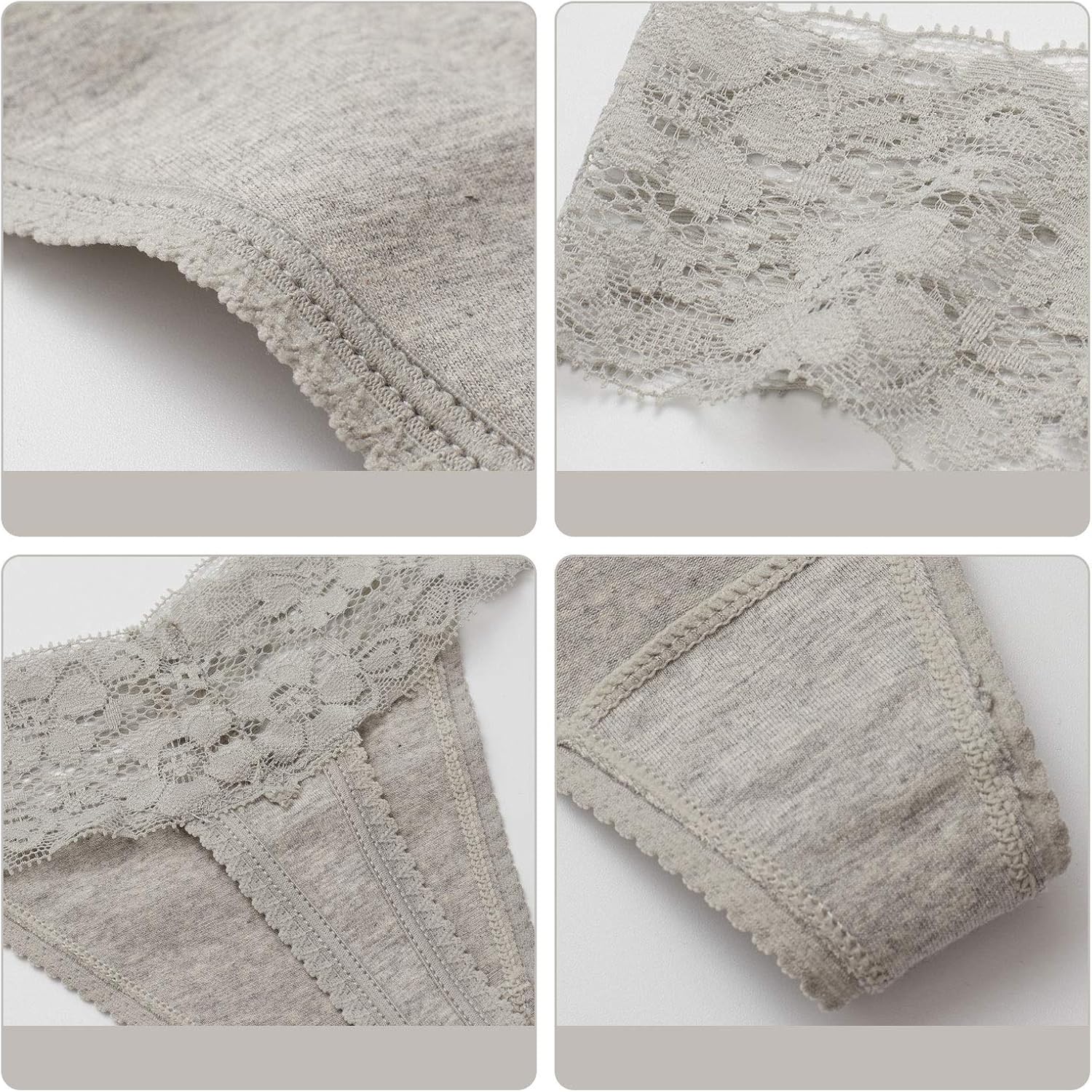 Women's Thongs, T Back Low Waist See Through Panties Cotton Seamless Lace Thongs for Women: Clothing
