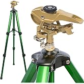 Hourleey Impact Sprinkler on Tripod, Rotating Water Sprinklers for Yard Lawn and Garden, Heavy Duty 360 Degree Irrigation Sprinkler with Zinc Head and 3/4" Connector for Outdoor
