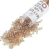 Miyuki Delica Seed Beads – Size 11/0 (1.6 mm), DB0907, Sparkling Color-Lined Light Bronze, 7.2 g, Approx. 1440 Beads, Made in Japan