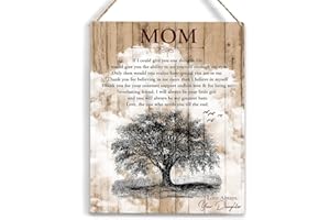 YCYD Mom Gifts Birthday Gifts for Women Mom Mother Decor Wood Sign Thank You Gifts for Mother Gifts for Mom from Daughter Birthday Gifts for Mom Mothers Day Gifts Wall Decor 8 x10 Inches