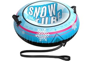 ETERFUN Snow Tube with Premium Canvas Cover for Kids and Adults, 48'' Inflatable Heavy Duty Snow Tube Made by Thickened Bottom, Sled Winter Outdoor Fun Toys for Children Boys Girls