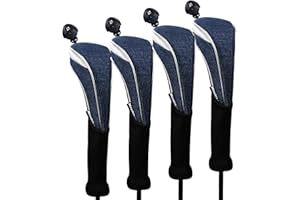 Andux 4 Pack Nylon Long Neck Golf Hybrid Club Head Covers with Dial No. Tag CTMT-03