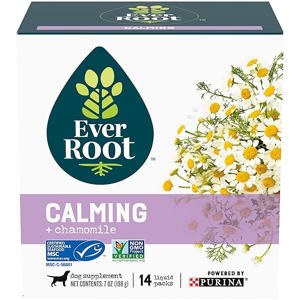 EVERROOT DOG SUPPLEMENT FOR DOG ANXIETY RELIEF BY PURINA, CALMING LIQUID PACK WITH CHAMOMILE – 14 CT. BOX