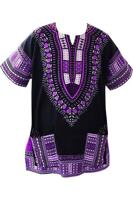 Dashiki For Men Purple African Dashiki Shirt Unisex Dashiki - Main Image
