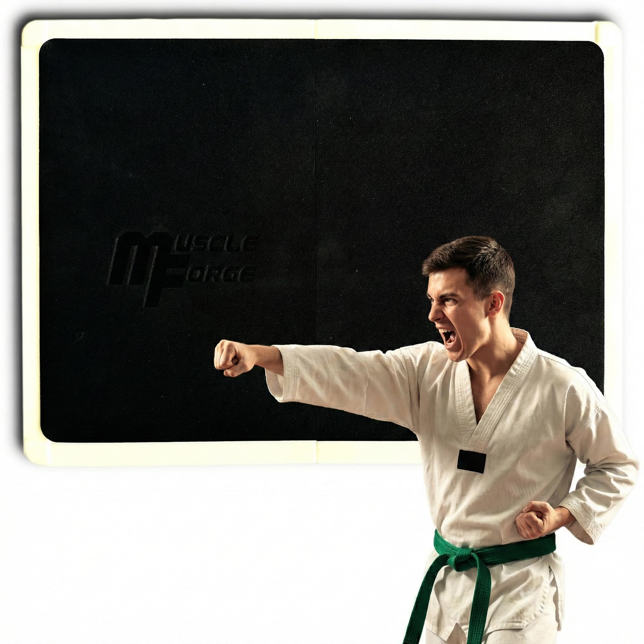MuscleForge® PVC Taekwondo Training Board for Kicks and Punches, Reusable, Protective Foam Pad Lining, 16 mm
