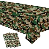 Xenorik Camouflage Party Tablecloth Decorations for Hunting Army Military | Disposable Camo Camouflage Theme Party Supplies Table Cover, Hunting Army Military Birthday Decorations, 3 Pack, 54in x 108in