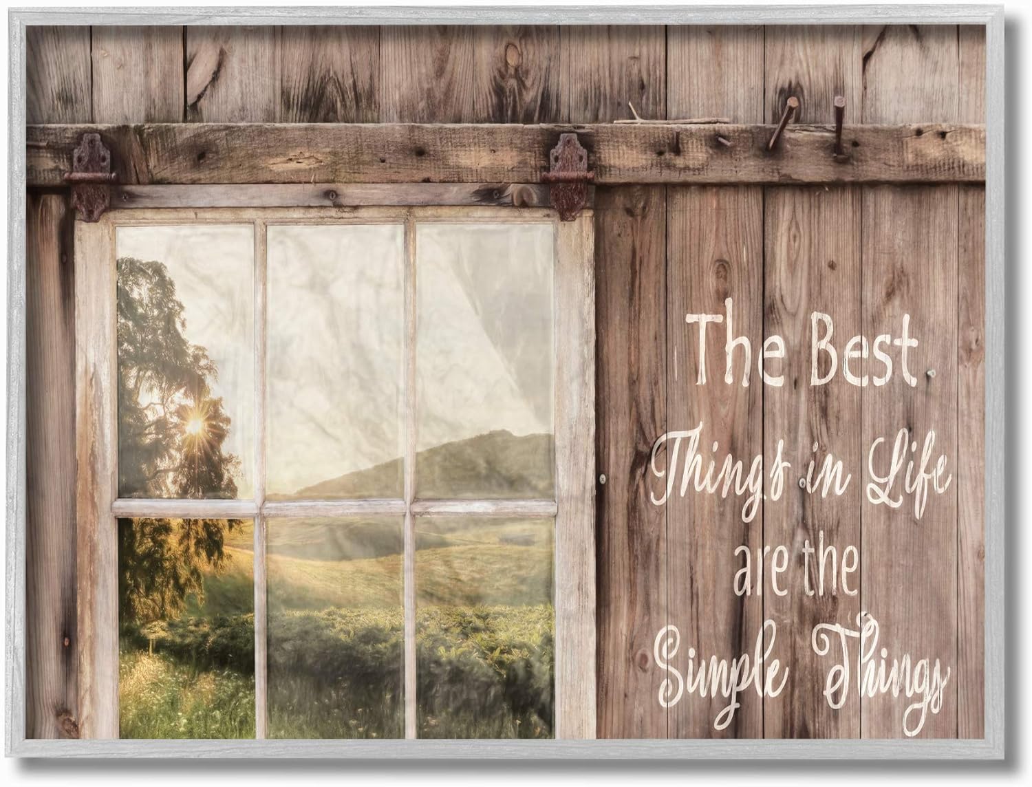 Paintings - Stupell Industries Simple Things Rustic Barn Window Distressed Photograph Gray Framed Wall Art, 16 x 20, Multi-Color