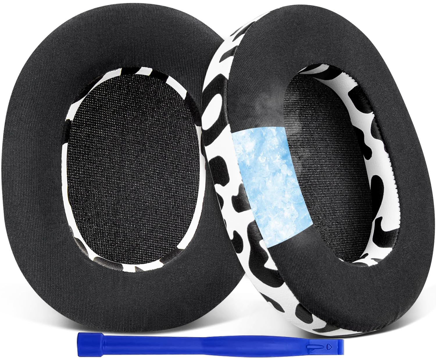 SOULWIT Cooling-Gel Replacement Earpads for Sony WH-1000XM5 (WH1000XM5) Noise Canceling Headphones, Ear Pads Cushions with High-Density Noise Isolation Foam, Added Thickness - Snow Leopard