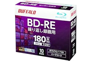 [�鶹��.co.jp Limited] Buffalo RO-BE25V-010CW/N Blu-ray Disc BD-RE Repeat Recording, 25 GB, 10 Sheets, Slim Case, Single Laye