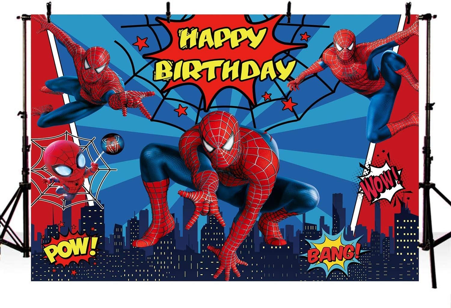 Amazon スパイダーマン 背景 マーベル 誕生日 スーパーヒーロー 男の子 パーティー用品 キッズ バナー写真デコレーション バックペーパー 背景布 通販