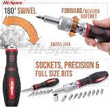 Hi-Spec 61pc ¼ inch Hex Driver Bits & Socket Set with Right Angle Ratchet view 3