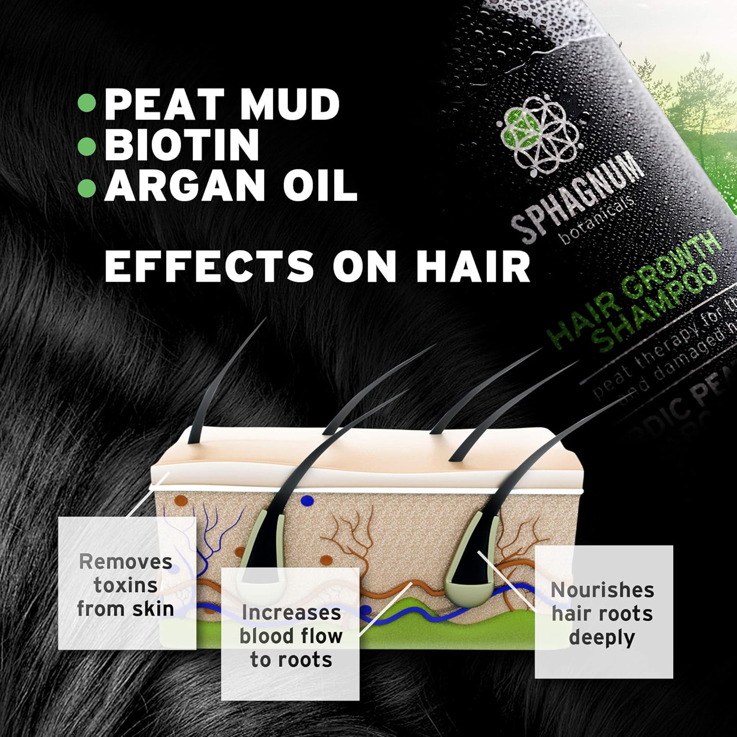 Hair Growth Shampoo and Conditioner - Natural Argan Oil with Peat Mud for Effective Hair Loss Treatment. : Beauty