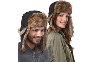 Tough Headwear Russian Trapper Hat – Water-Resistant Ushanka for Men & Women with Chin Strap & Ear Flaps