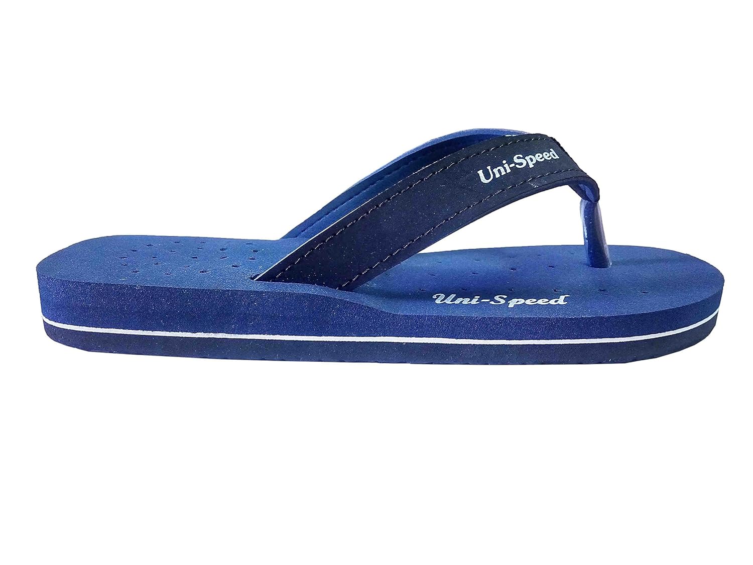 unispeed women's diabetic care + super soft flip-flops (navy orthopedic slippers)