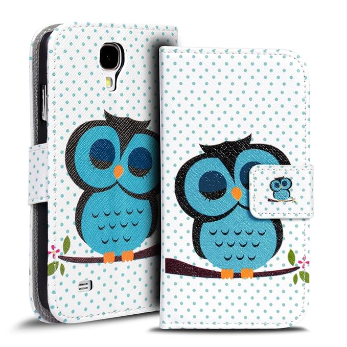Conie Handytasche kompatibel mit Samsung Galaxy S4, Bunte Klapphülle Tasche mit Kartenfächer stoßfestes Etui
