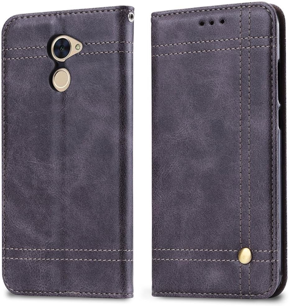 Ruckway ROCKWEY For Huawei Nova Young Mya-L11 case,Card slot design,Selected featured retro cowhide,Stent,Magnetic buckle,TPU+PU, Huawei Nova Young Mya-L11 phone case(gray)
