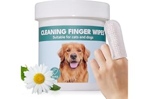 No Pawblems Natural Ear Wipes Finger for Dogs & Cats Comfy Finger Design | Clean Ear Wax, Debris & Dirt Gently | 50 Count Pack