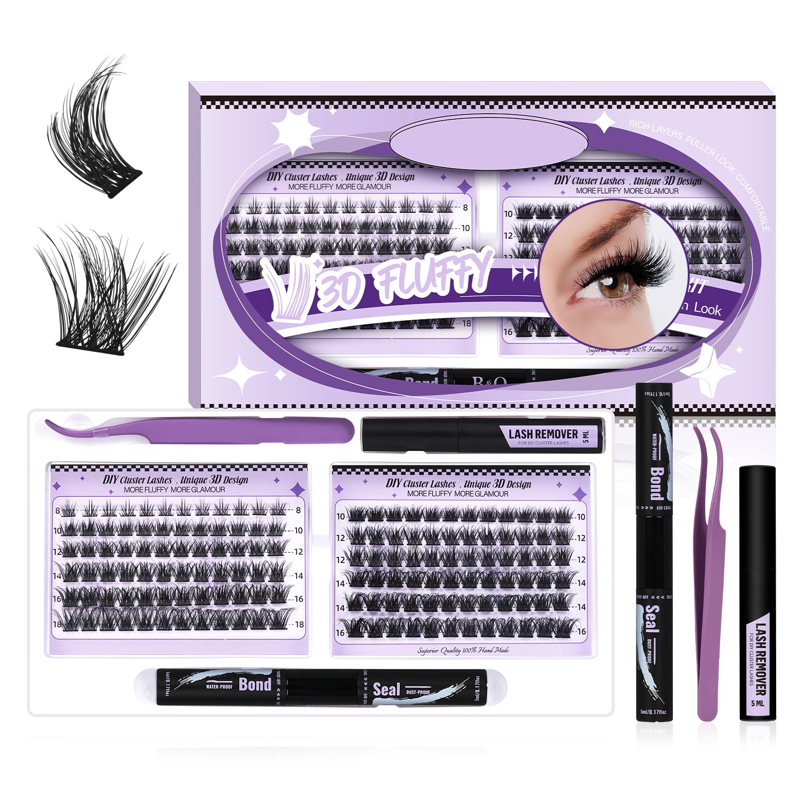 Lash Extension Kit 144 PCS Fluffy Volume Eyelash