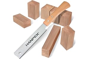 Hanpex 6-Inch Japanese Hand Saw, SK5 Pull Saw, Flexible Blade Flush Cut Woodworking Hand Saw for Woodworking, DIY and Other S