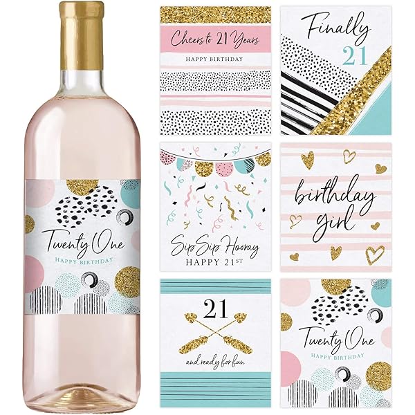 Personalised Happy 18th 21st 30th 40th 50th Birthday Wine  Champagne Bottle Photo Label N86   Any Age 14737 P