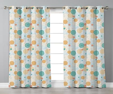 Thermal Insulated Blackout Grommet Window Curtains Geometric