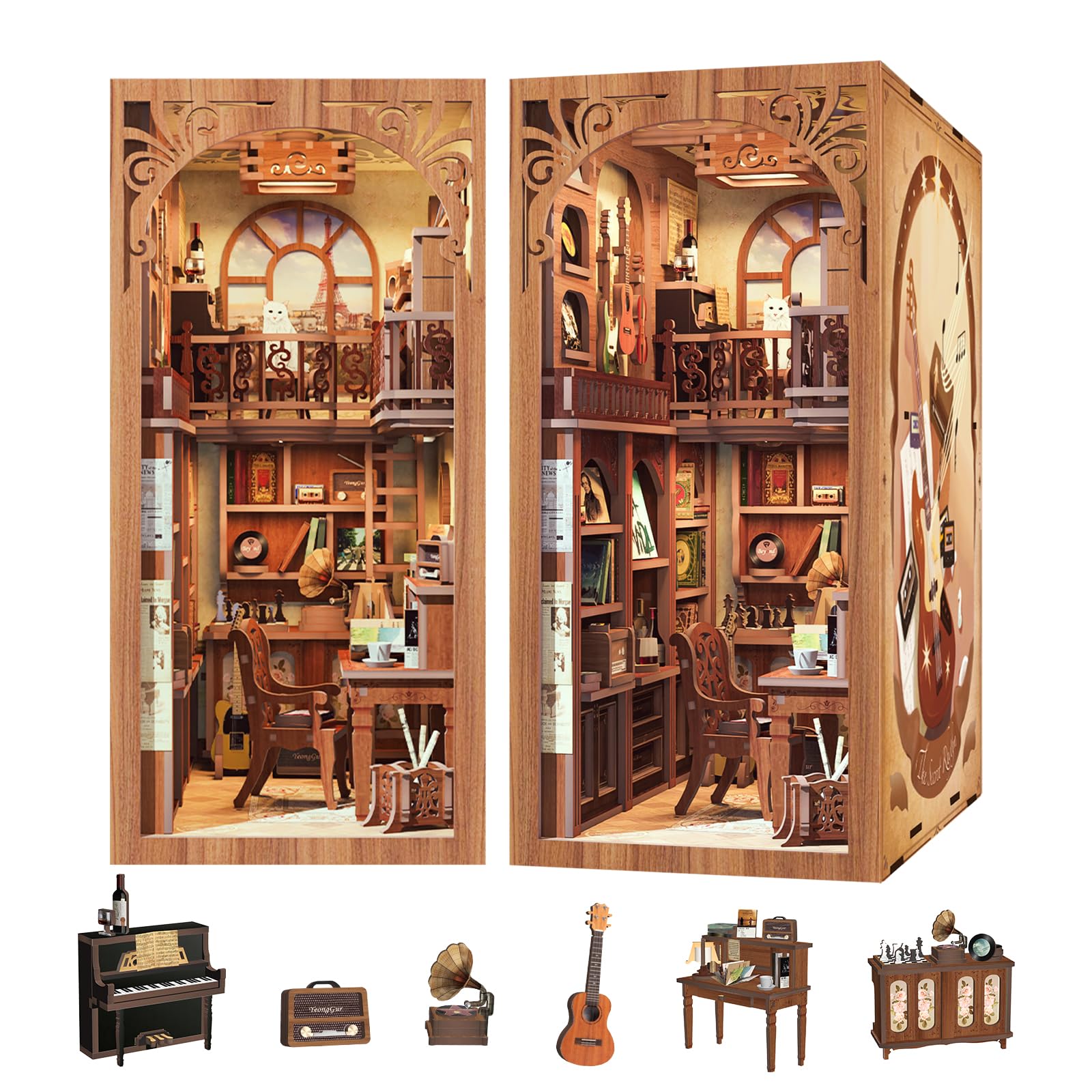 CUTEBEE Book Nook Kit - DIY Miniature House Dollhouse Kit for Adults ...