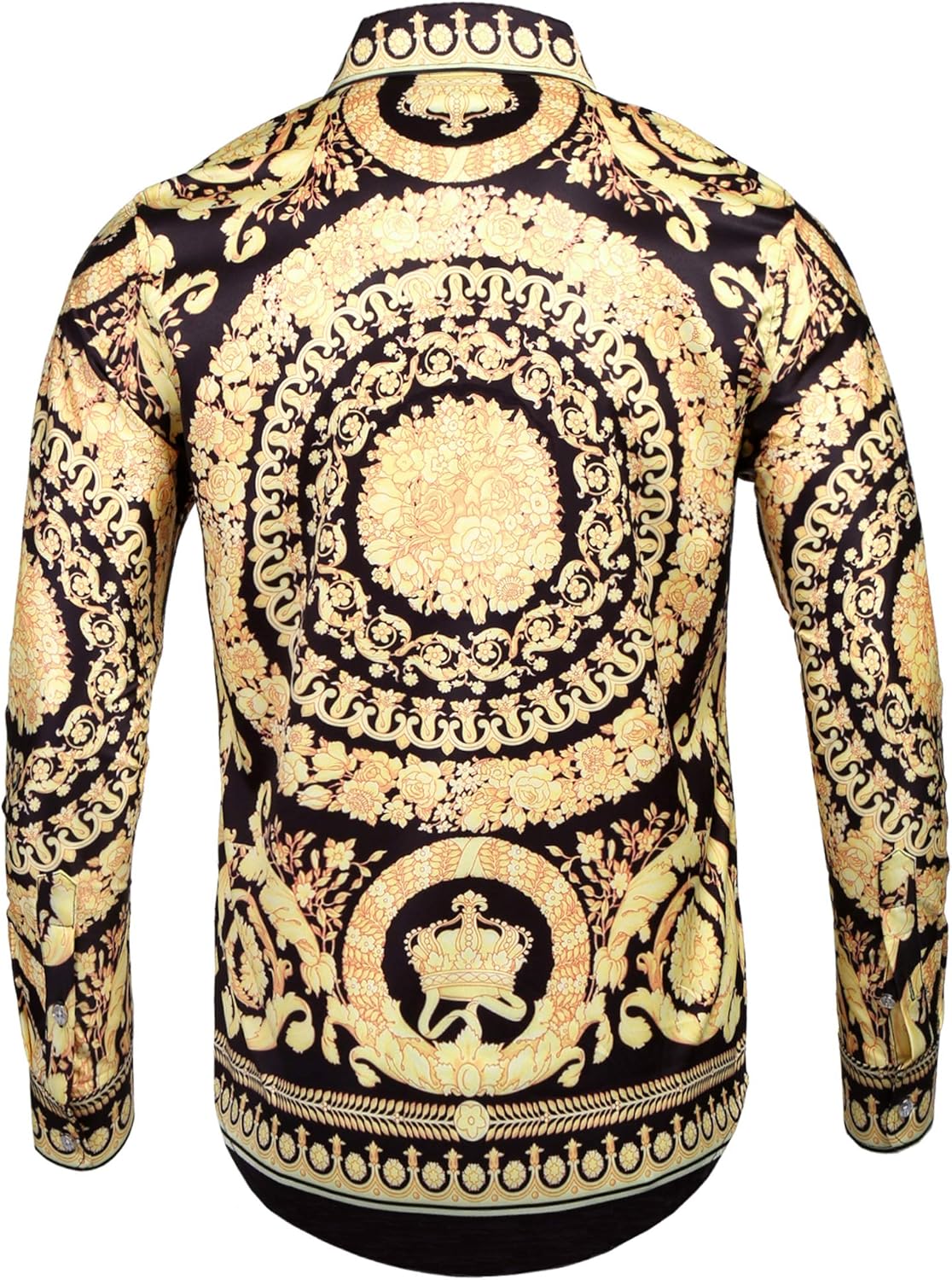 Pacinoble Mens Long Sleeve Fashion Luxury Design Print Dress Shirt at  Men’s Clothing store