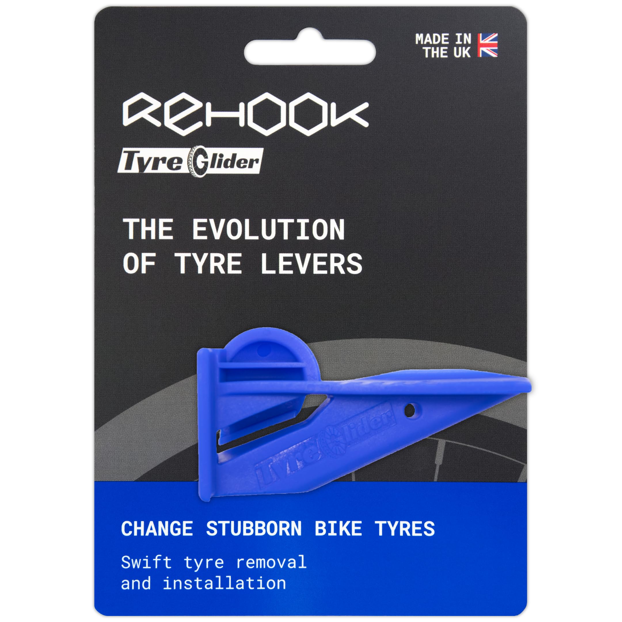Rehook Tyre Glider | New Bicycle Tyre Lever | Suitable for All Bike Tyres | Professional, Portable & Patented Tool to Fit and Remove Bikes Tire, Tube, Tubeless Puncture Repair | Made in UK