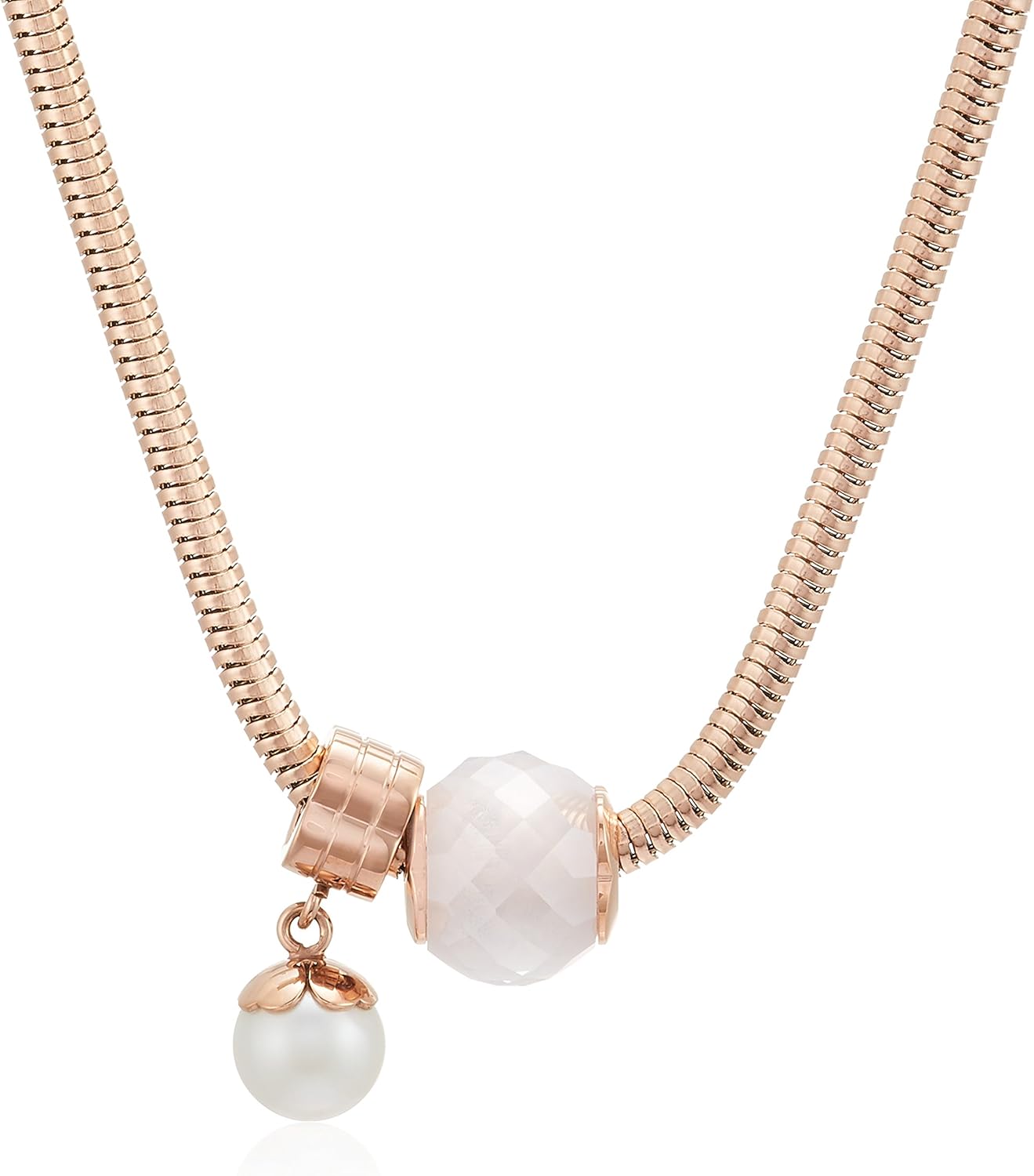 Amazon フォリフォリ Folli Follie Playful Emotions セットネックレス ピンクゴールド ホワイト パールホワイト Js17t007rcw ネックレス 通販