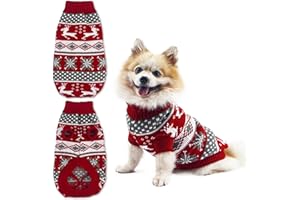 KRASTMON Christmas Dog & Cat Sweater with Moose Pattern for Holidays