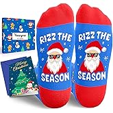 HAPPYPOP Christmas Socks for Adult - Gnome Xmas Movie Snowman Deer Tree Gifts, Xmas Cards