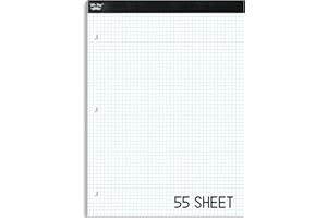 Mr. Pen- Graph Paper pads 8.5 x 11 Inches, 55 Sheets, 5x5 (5 Squares Per Inch), 3-Hole Punched, 3-Hole Punched, Blueprint Grid Paper Pads 8.5 x 11, Math Notebook