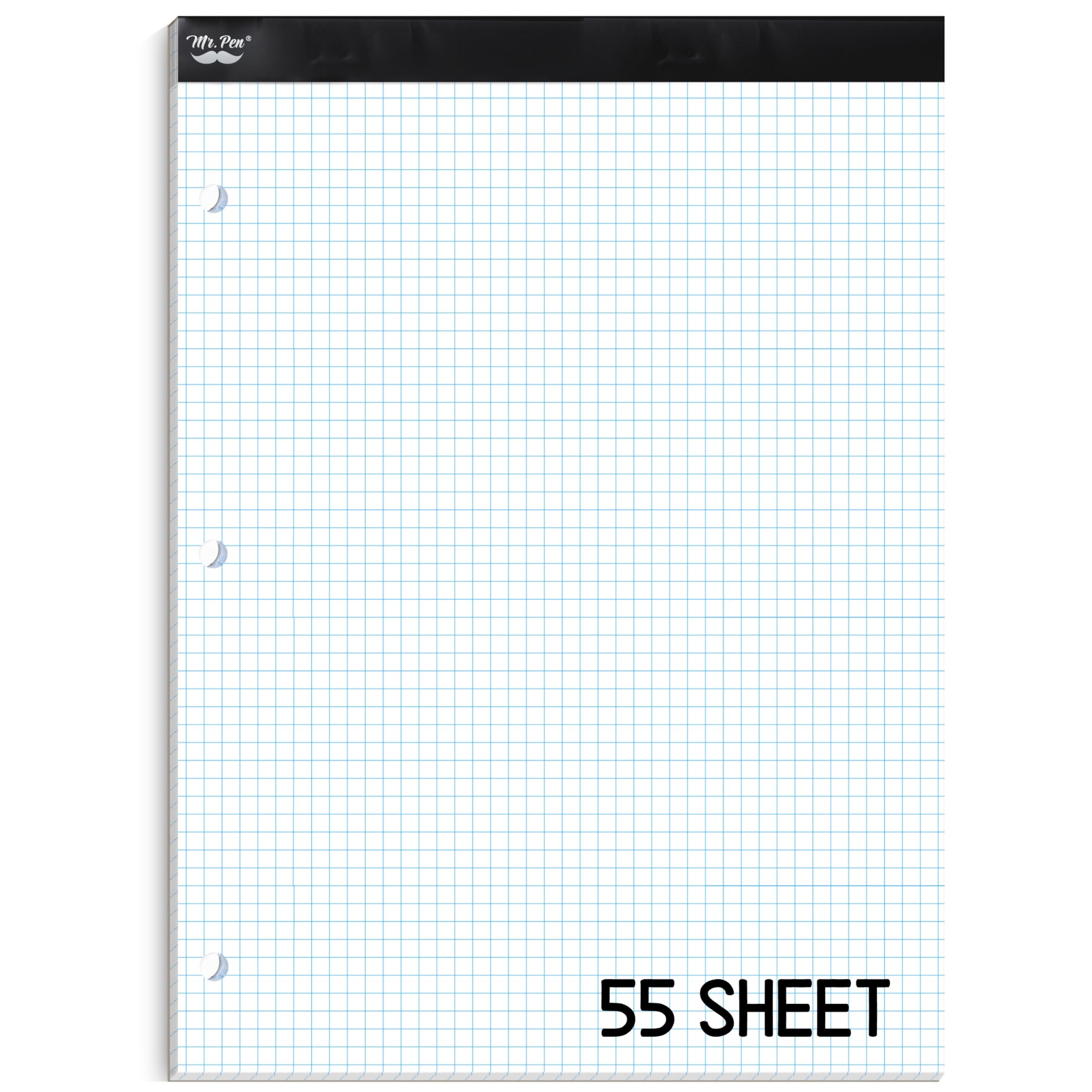 Photo 1 of Mr. Pen- Graph Paper pads 8.5 x 11 Inches, 55 Sheets, 5x5 (5 Squares Per Inch), 3-Hole Punched, 3-Hole Punched, Blueprint Grid Paper Pads 8.5 x 11, Math Notebook