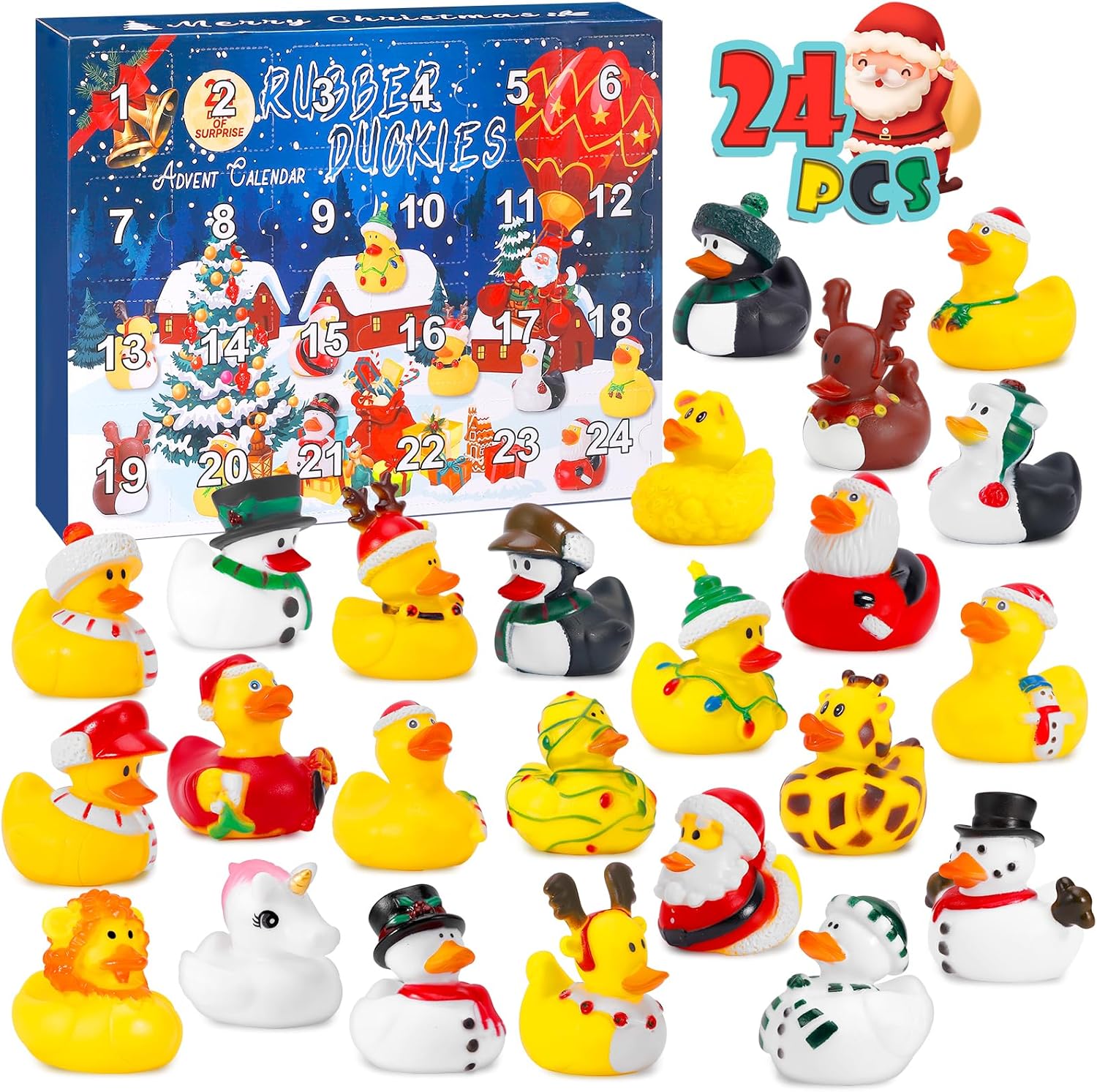Advent Calendars - CCCDF Advent Calendar 2023,Christmas 24 Days Countdown Advent Calendar with 24 Rubber Ducks Fun Toys for Boys, Girls, Kids and Toddlers, Christmas Decoration Party Favor Xmas Gifts