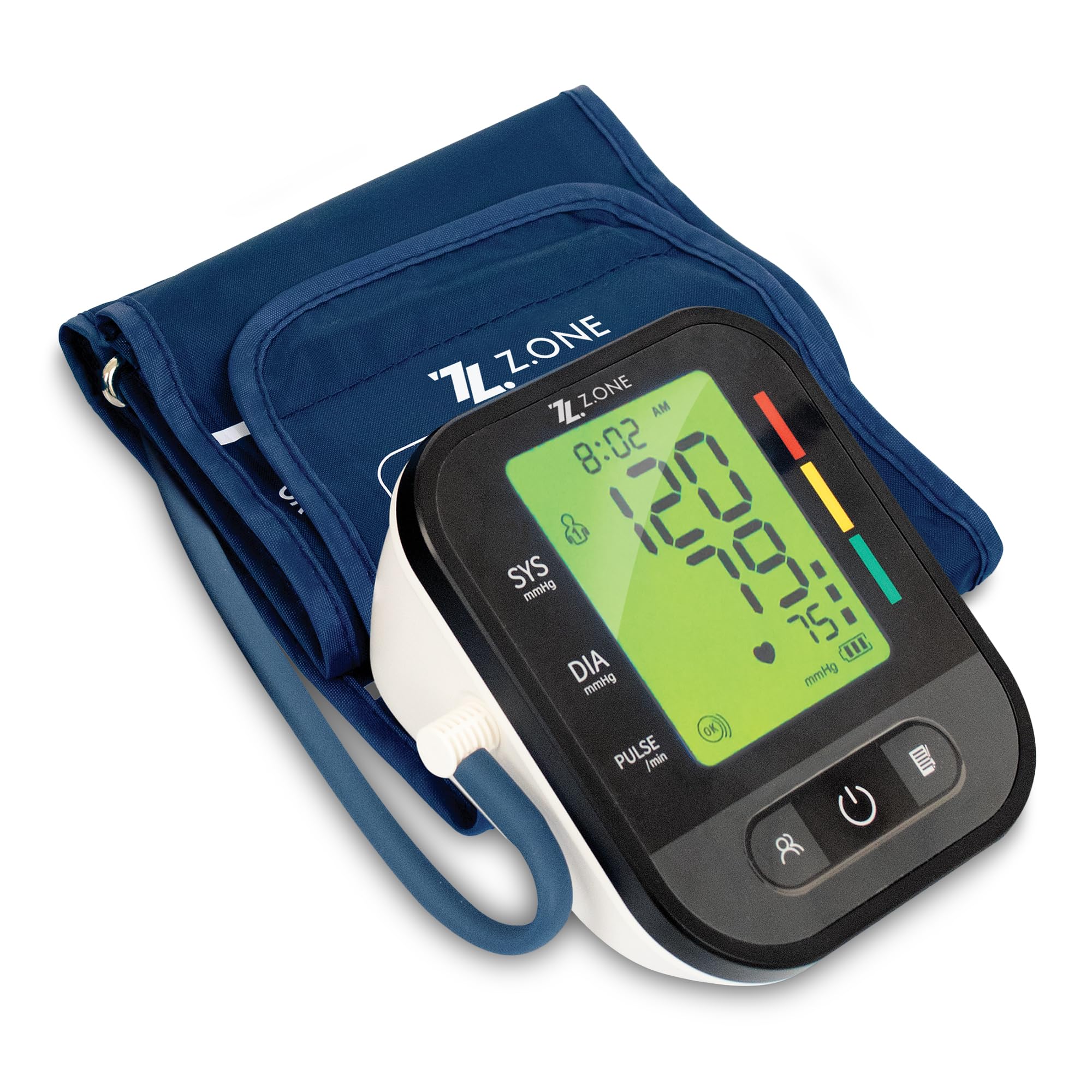 Reliance Medical Arm Blood Pressure Monitor: Dual User, Voice Broadcast, Large 4-Color LCD & Adjustable Cuff, Black