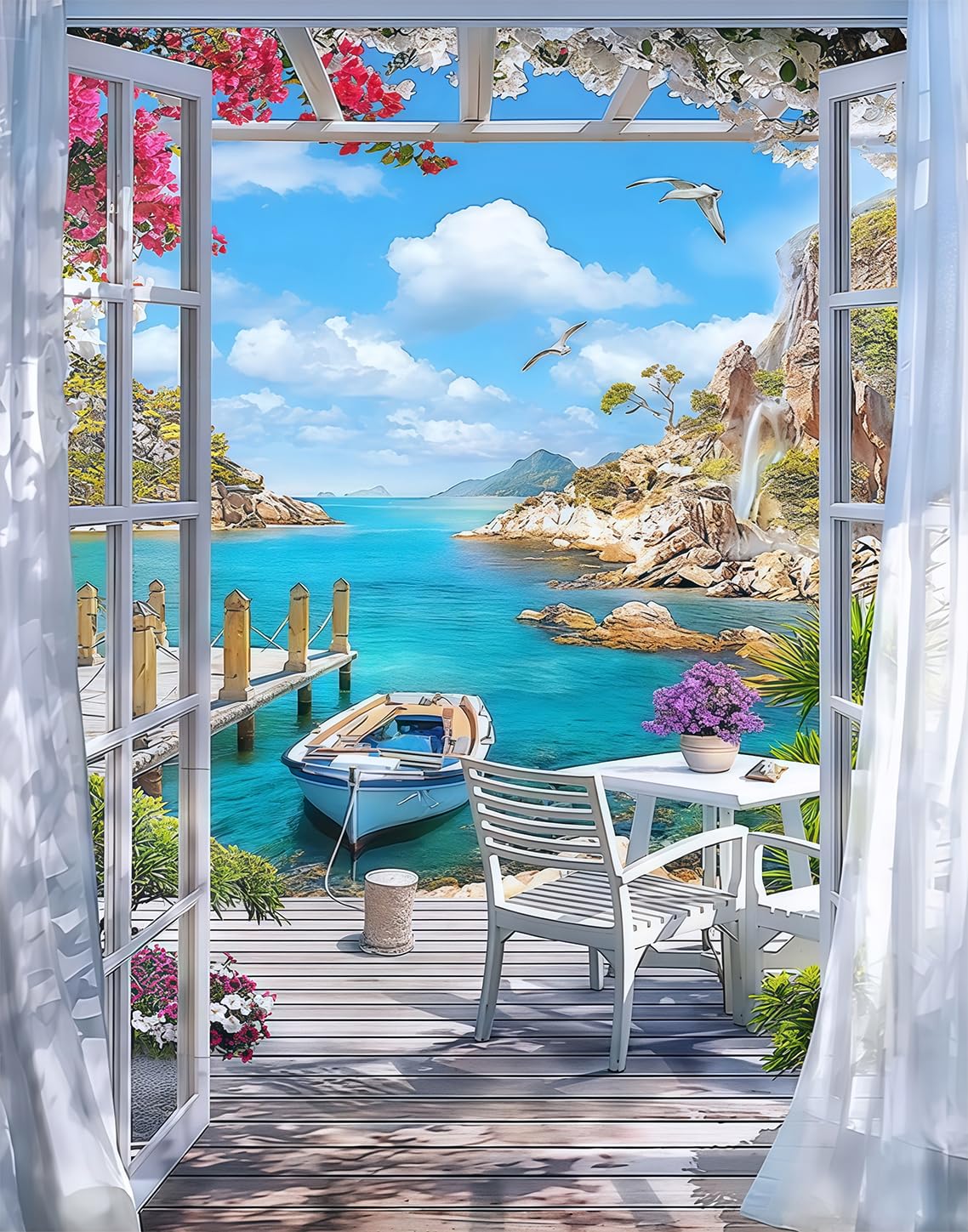 1000 Pieces Jigsaw Puzzle for Adults -Coastal Terrace Puzzle for 14+ Adults - Recycled Paper Jigsaw Puzzle 1000 Pieces - Fun and Challenging Family Game Great Gift Idea, 70 * 50 cm-CH — image 1