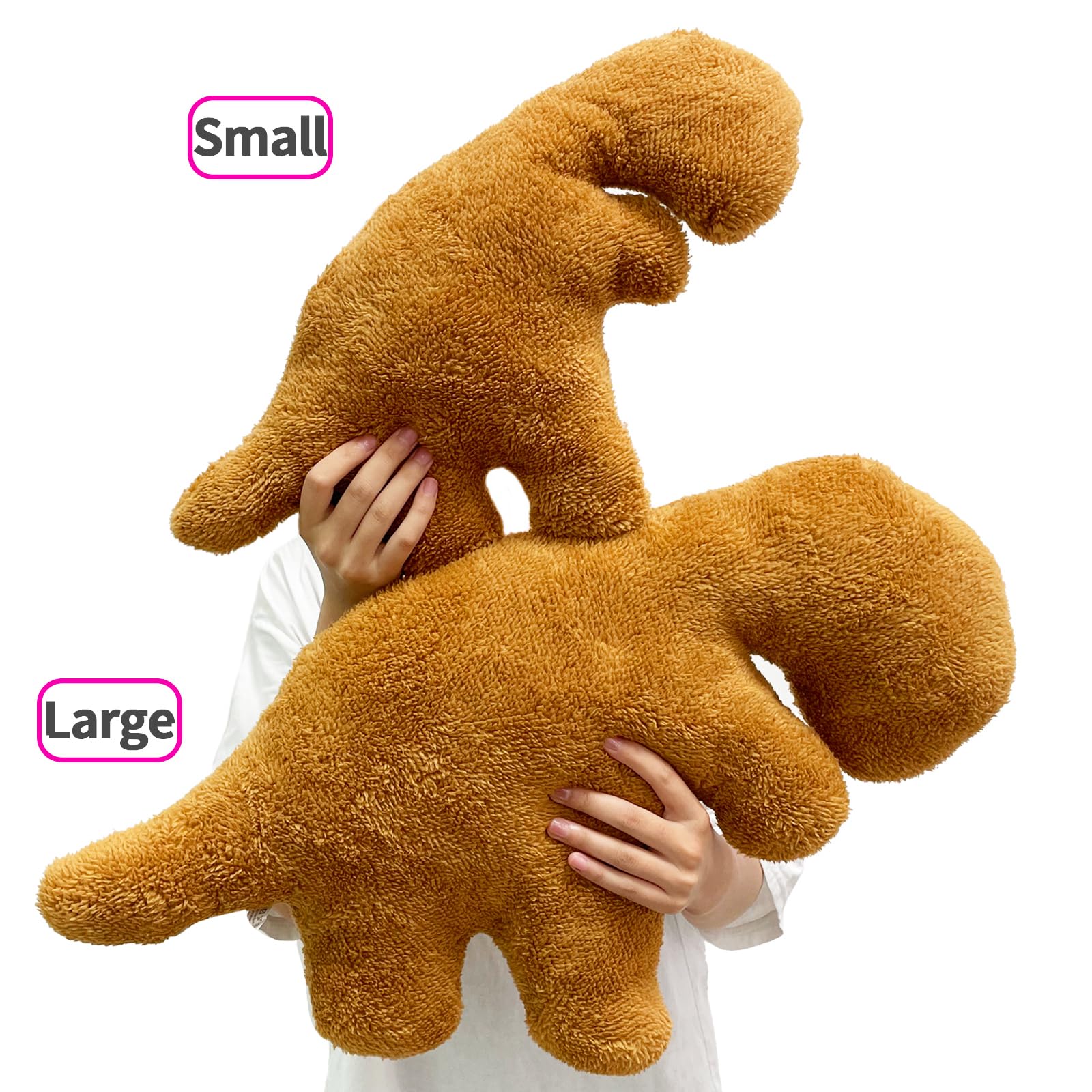 Isaacalyx Dino Nugget Pillow, 21 inch Large Soft Dinosaur Chicken Nuggets Pillow for Birthday Gifts, Dinosaur Theme Party Decorations (Tyrannosaurus Rex,Large)