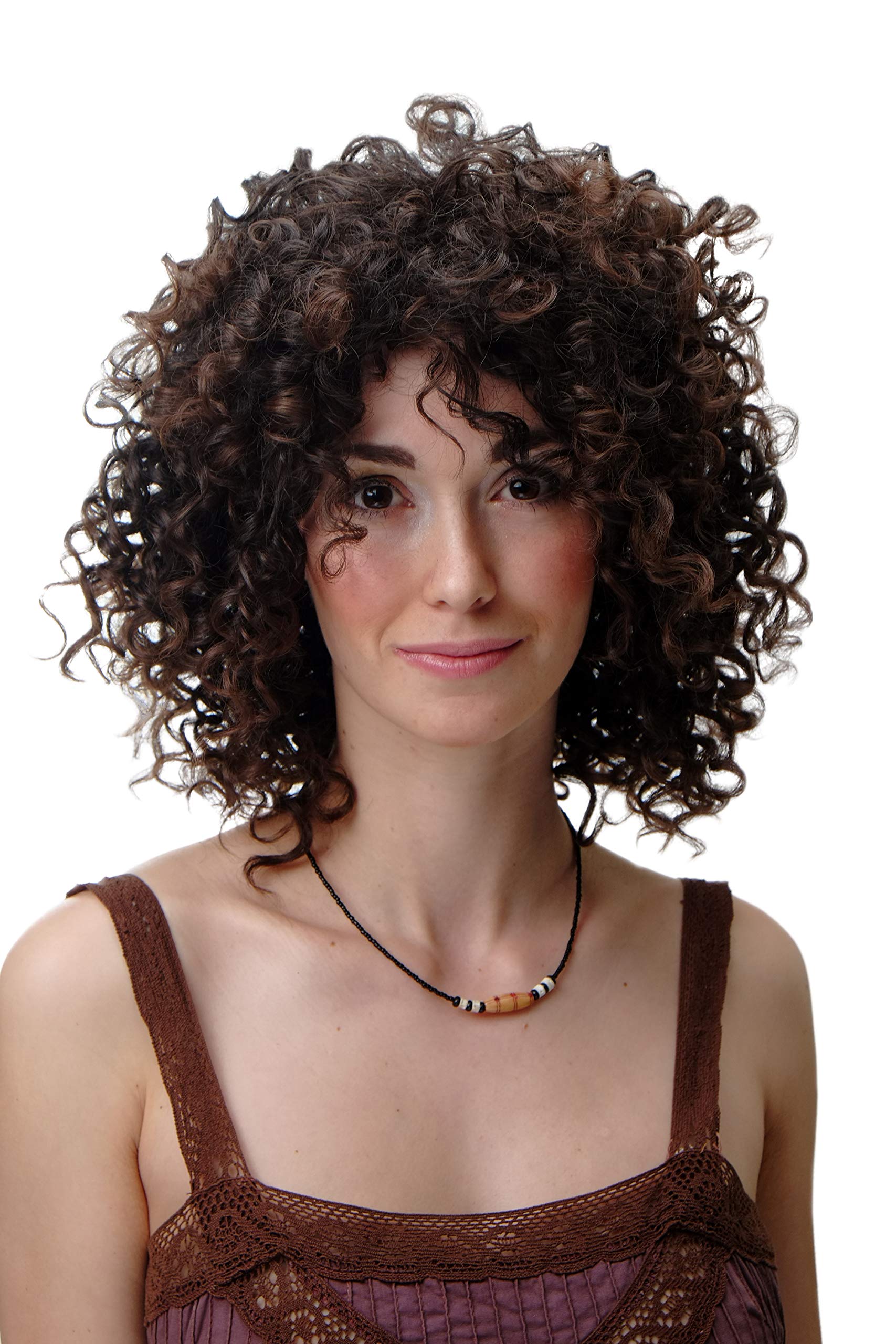 WIG ME UP - Wig Curly Caribbean Volume Brown Highlights YZF-7283A-4T10B