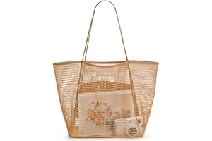 KALIDI FANCY FOREST KALIDI Mesh Beach Tote Bag Women Shoulder Hobo Handbag 23L Large Grocery Tote Bag Casual Shopping Bag Vacation Travel Pool