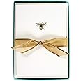 Graphique Bee La Petite Presse Boxed Notecards - 10 Embellished Gold Foil Blank Cards with Matching Envelopes and Storage Box, 3.25" x 4.75"