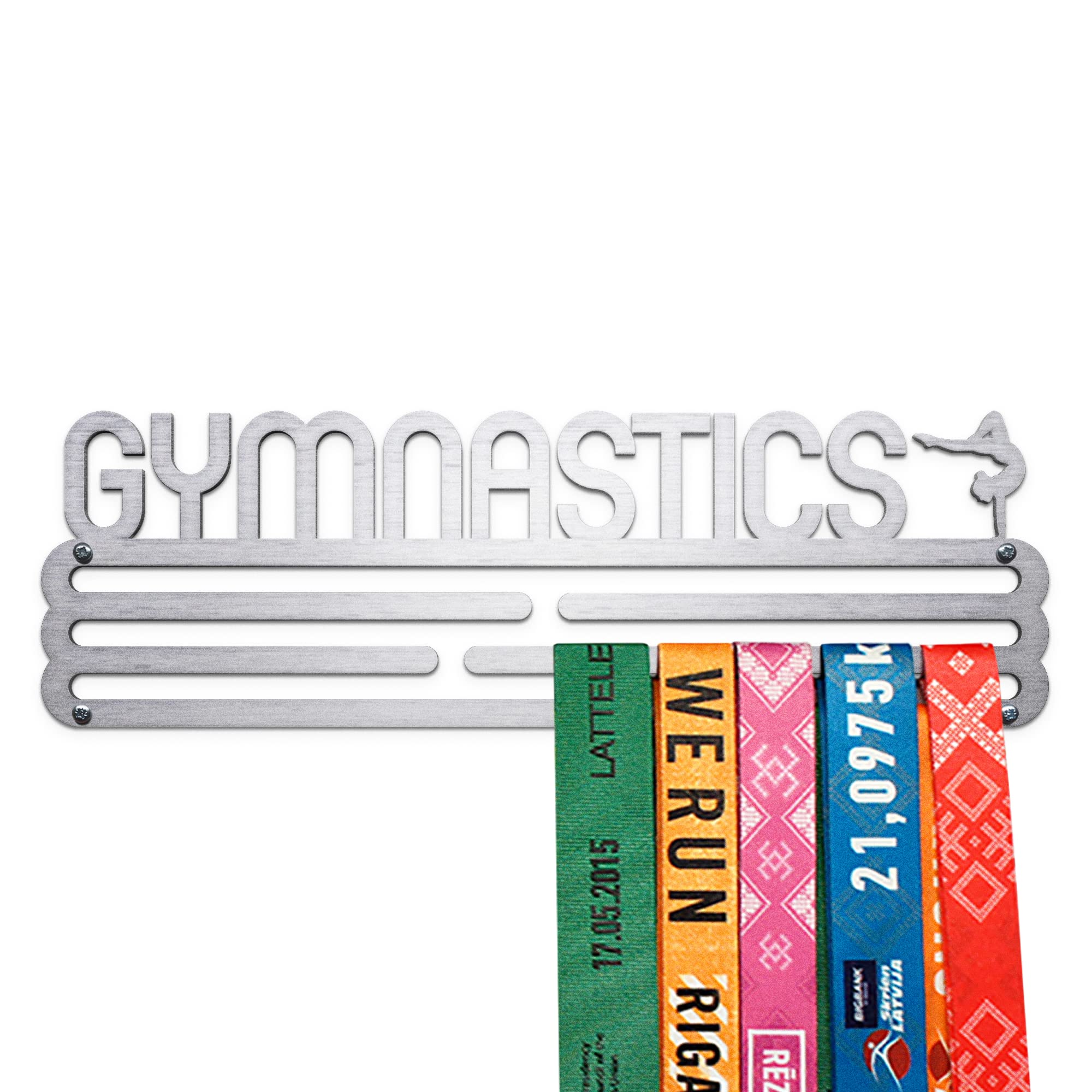 United Medals GYMNASTICS Sport Medal Hanger Display | Stainless Steel Medal holder | Awards display rack for up to 30 medals