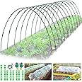 60 Pcs Garden Hoops for Raised Beds, 12 Sets Greenhouse Hoops Grow Tunnel Rust-Free Fiberglass Hoop House Kit, Plant Support Garden Stakes Hoops Frame for Netting Shade Cloth Row Cover Garden Supplies