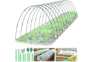 LIFEISLUCK 60 Pcs Garden Hoops for Raised Beds, 12 Sets Greenhouse Hoops Grow Tunnel Rust-Free Fiberglass Hoop House Kit, Plant Support Garden Stakes Hoops Frame for Netting Shade Cloth Row Cover Garden Supplies