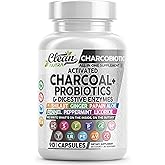 Clean Nutra Activated Charcoal Pills + Shilajit Probiotic Digestive Enzymes for Digestive Health Capsules with Peppermint Fennel Licorice Papain Ginger Turmeric Powder | Gut Health