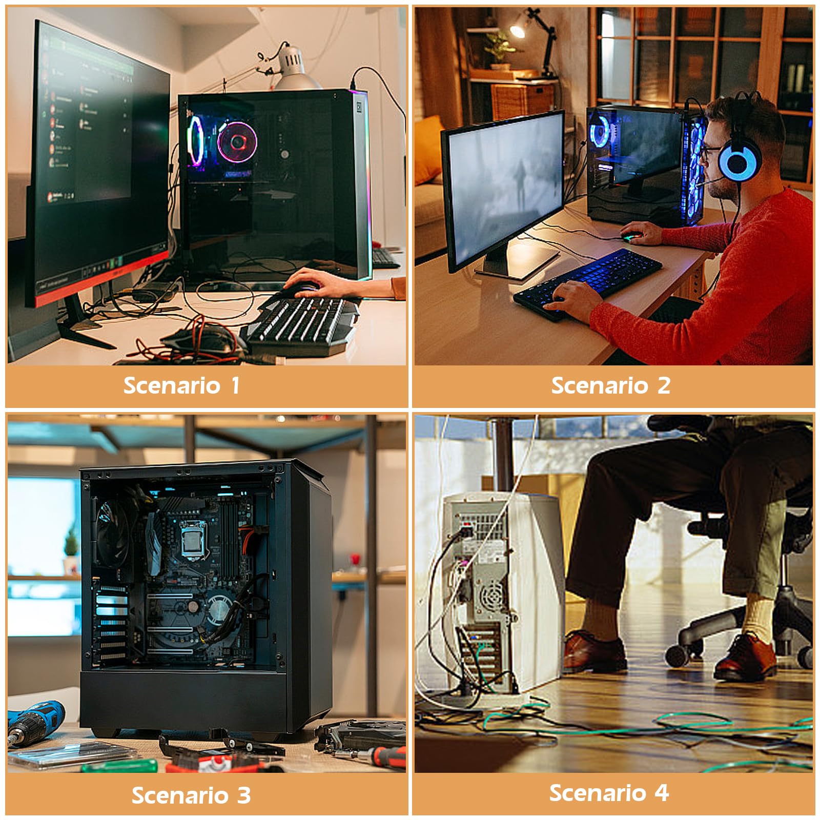 SPORWAY CPU Ständer: Einstellbare PC Halterung mit 4 Rollen, Unterschreibtisch Computer Ständer für Tower Gehäuse (Schwarz) 7