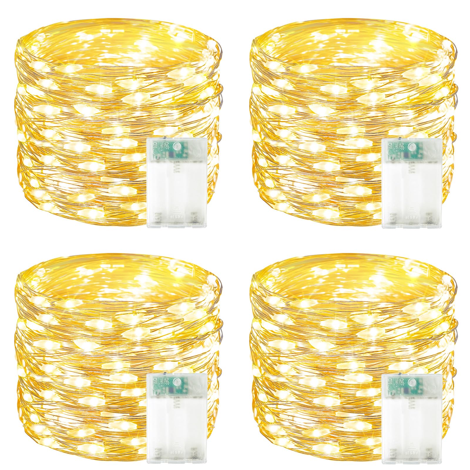 Photo 1 of 1 Pack 240 LED Christmas Fairy Lights Battery Operated with Timer, 80FT Waterproof Twinkle Lights Indoor Outdoor, String Lights Battery Powered for Bedroom, Centerpiece, Chistmas Decor (Warm White)