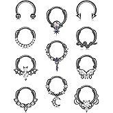 FASACCO 16G Septum Rings Septum Jewelry Septum Piercing Jewelry Cute Snake Butterfly Septum Ring Daith Earrings