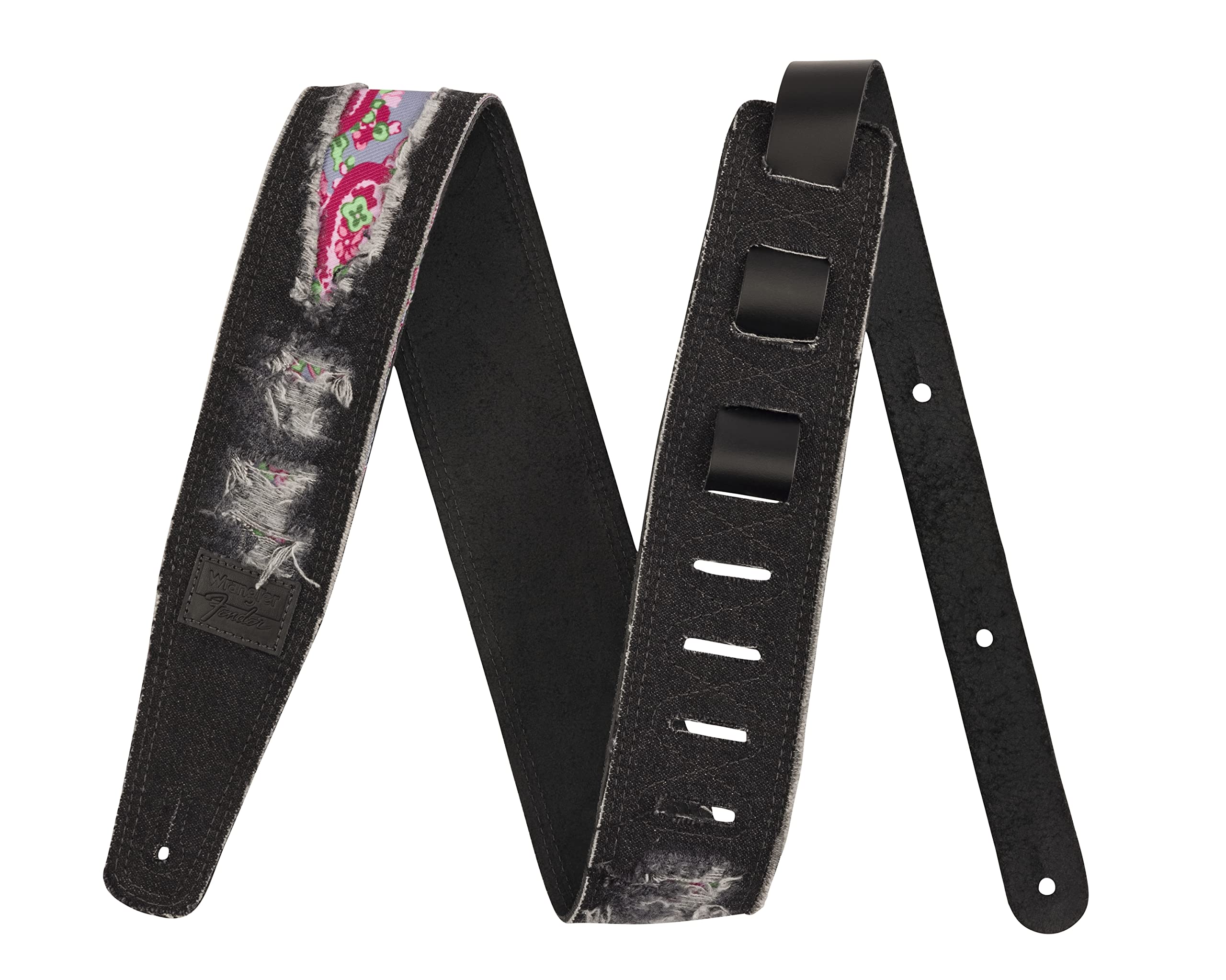 Fender x Wrangler Ripped Denim Strap, Black