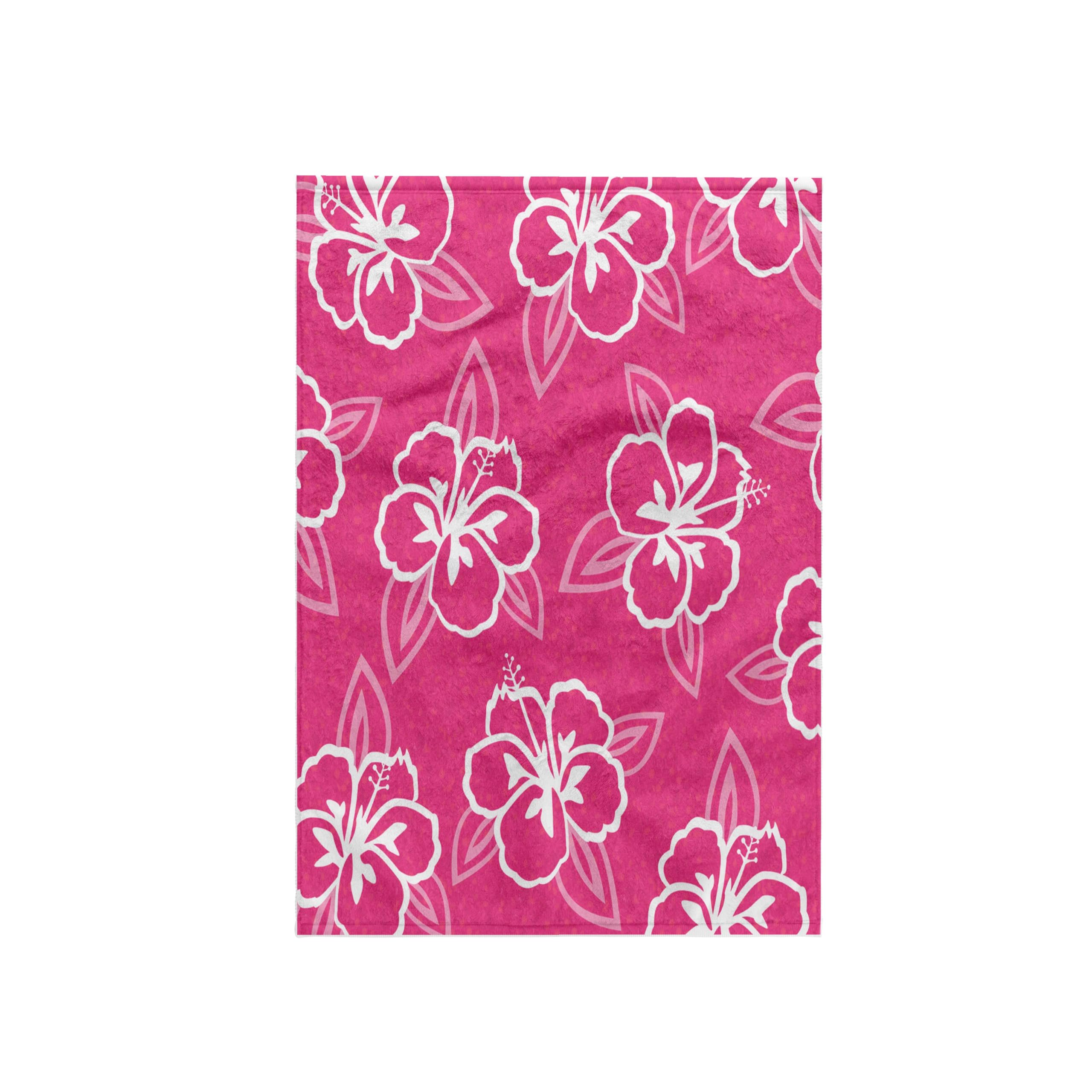 3dRose Hawaiian Hibiscus Flower Print-Pink and Towel, White, 15 x 22-Inch